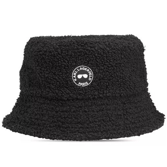 Karl Lagerfeld Sherpa Bucket Hat in White main image 4